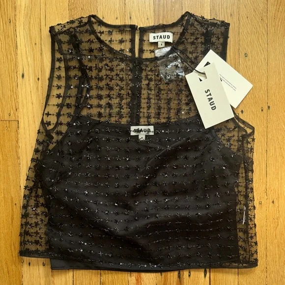 STAUD Seraphina Top - Onyx - Picture 1 of 4